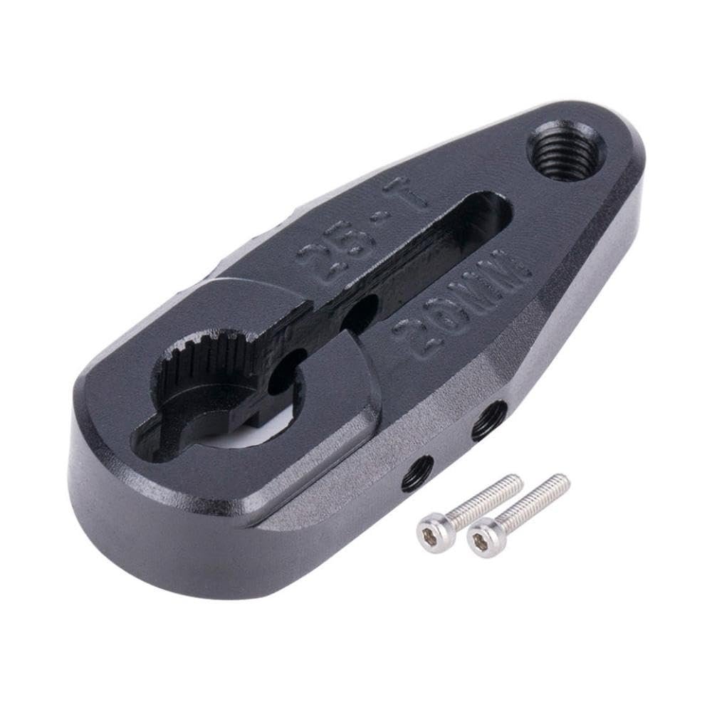 25T 20/24mm 7075 Aluminum Servo Horn Clamp Compatible with 1/10 Scale RC Buggy and 2WD Models Such As Raider Fits Protek Savox Futaba Servos(Black 20mm)