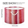 FUGIDOG Watercolor Stripes Blanket Basket with Cotton Rope Handles Baby Laundry Hamper Waterproof Foldable Storage Basket Home Storage Bin Organizer, 20x20x14 inch view 2