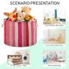FUGIDOG Watercolor Stripes Blanket Basket with Cotton Rope Handles Baby Laundry Hamper Waterproof Foldable Storage Basket Home Storage Bin Organizer, 20x20x14 inch view 4