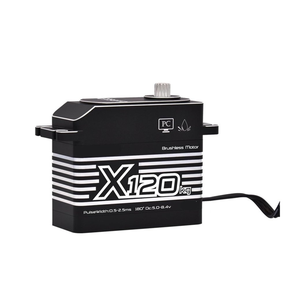 Brushless 120KG High Torque High Pressure CNC Aluminum Shell Metal Gear Waterproof Servo Suitable for 1/5