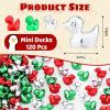 120Pcs Mini Duck Statue Golden Duck Figurines Micro Garden Landscape Dollhouse Cake Decoration Potted Plants DIY Craft Charms for Party Gift(Red Green Silver) view 2