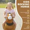 Qaba Ride on Horse for Kids 3-5 Years, 29.5 Inch Height Plush Riding Pony, Walking Horse Animal with Rolling Wheels for Active Play, No Batteries Required, Brown view 3