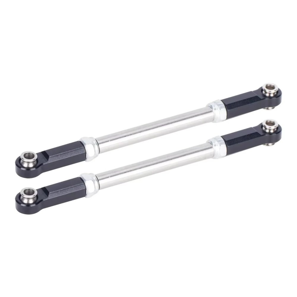 Compatible with Traxxas for Slash 4x4 4WD RC Car Upgrade Parts Replacement Accessories Aluminum Adjustable Steering Links Rod RC Assortment(Black)