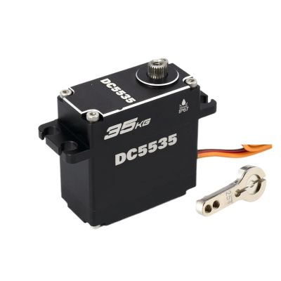 DC5535 35 kg Waterproof Digital servo 180/270/360 All Aluminum housing Stainless Steel Gear high Torque Suitable for 1/8 1/10(35kg 360)
