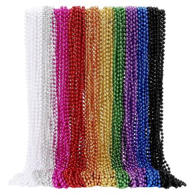 SWANUCKY 30PCS Mardi Gras Beads, 33" Beaded Necklace,Carnival Beads,Party Supplies Costume Accessories, Christmas Gifts Festival Parade Throw-In Accessories Set,Celebration Decorations(10 colors)