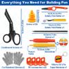 FEMBW Cardboard Construction Kit  150 PCS DIY STEM Craft Set with Kid-Safe Cardboard Cutter,Safe Serrated Cutter & Tools for Creative Projects, School, Home, Team Activities, Ages 5+ view 2