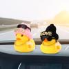 2pcs Novelty Rubber Ducks, Cool Rubber Ducks with Knitted Hat Sunglasses Necklace Beer Mug Cute Car Decoration Accessory for Lovers Friends Family view 3
