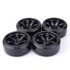 4PCS 1/10 Scale RC Drift Car Hard Pattern Wheels Tires Compatible with D4 TT01 and Similar 1 10 On Road Drifting RC Models(Black) view 1