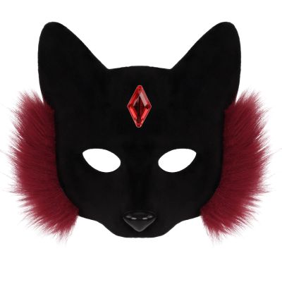 Cat Face Cover, with Adjustable Design, 20x20x8.5cm, Halloween Dress-Up Accessory, Canine Half Face Cover Prop, Fun & Comfortable, for Adults, Teens and Kids