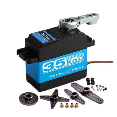 35KG 7.4V DS3235 Coreless Digital High Torque Remote Control Servo Blue 270 Degree Waterproof Servo IP66 with 25T Servo Arm Full Metal Gear