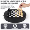 13-Inch Leather Chess Set with Wooden Chess Pieces,Portable Chess Board with Storage Drawer, Classic Strategy Board Game for Adults and Kids, Elegant Gift for Family and Friends view 2