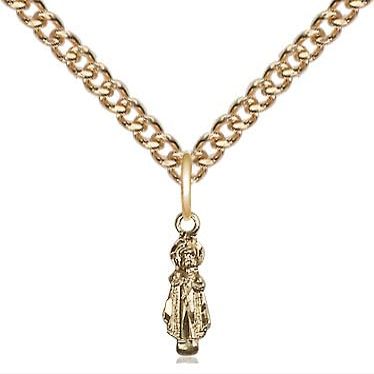 14kt Gold Filled Infant Pendant on a 24 inch Gold Filled Heavy Curb Chain.