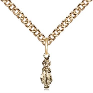 14kt Gold Filled Infant Pendant on a 24 inch Gold Filled Heavy Curb Chain.