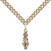14kt Gold Filled Infant Pendant on a 24 inch Gold Filled Heavy Curb Chain. view 1