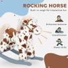 Qaba Rocking Horse, Kids Plush Animal Rocker with Realistic Neighing Sound for Toddlers 25 Years Old, Soft Filling Ride on Horse with Rabbit Toy, Brown view 3