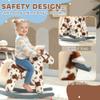 Qaba Rocking Horse, Kids Plush Animal Rocker with Realistic Neighing Sound for Toddlers 25 Years Old, Soft Filling Ride on Horse with Rabbit Toy, Brown view 4