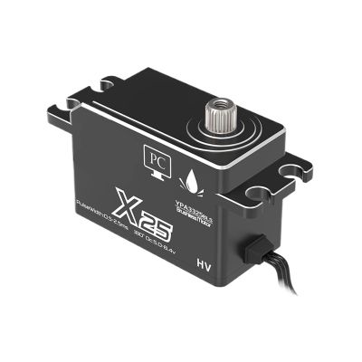 25KG PWM Digital Brushless Servo Motor Full Metal Gear High Torque Thin Short Body Servo Suitable for 1/8 1/10(X25kgBLS 360 Degree)