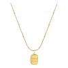 CCHENJOSG Ladies' small gold brick titanium steel necklace, with a light luxury and fashionable gold collarbone chain, elegant and simple, suitable for wearing in various daily occasions view 1