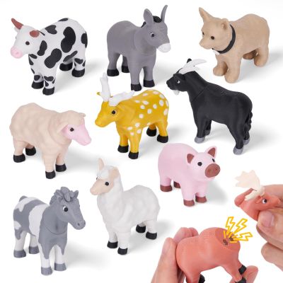 Cessfle 40 Pieces Magnetic Farm Animals Toys Play Set, Fun and Educational 3D Printed Animals for Easter Basket Stuffers, Easter Gifts for 3-5 5-7 8-12 Year Old Kids Boy Girl