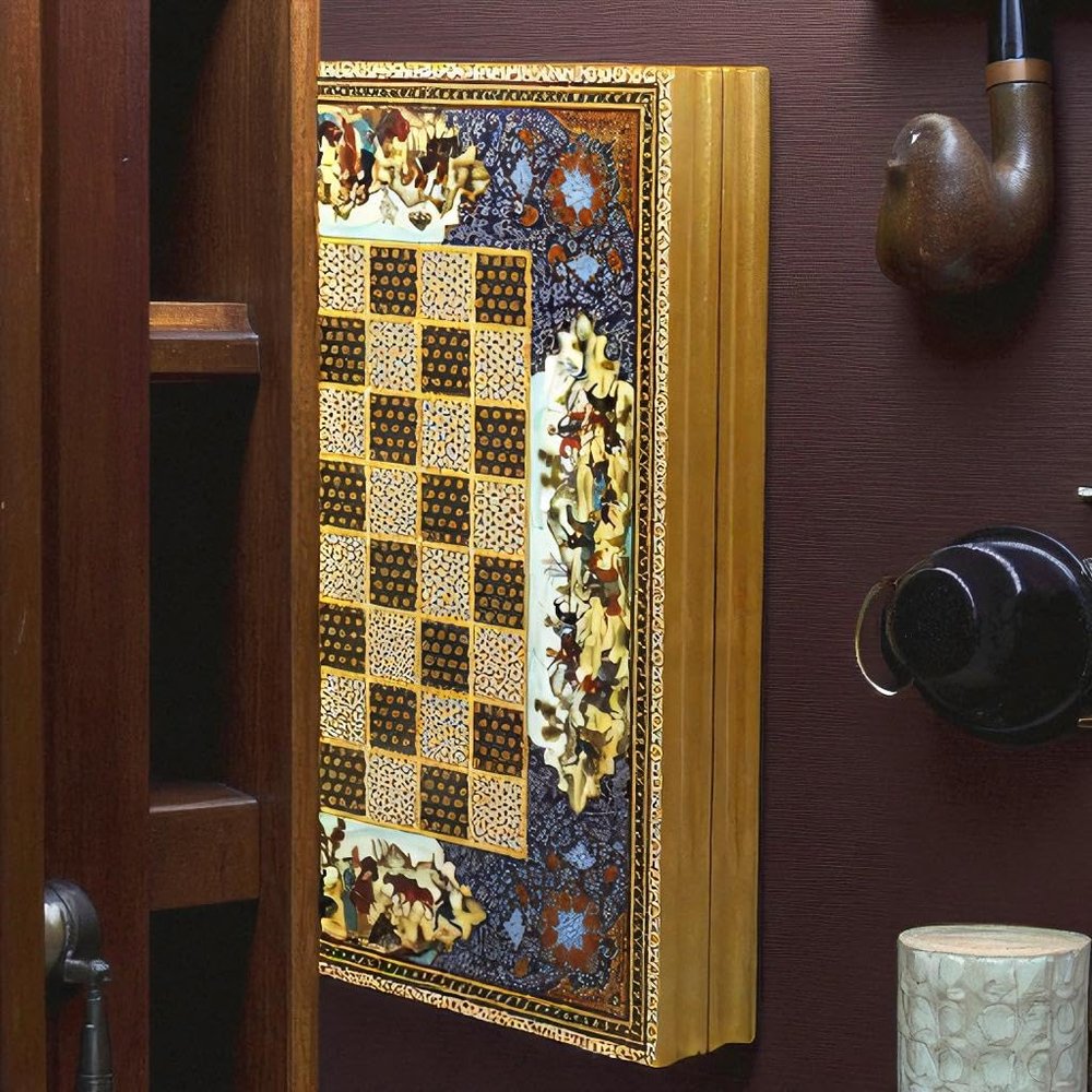 19.6" Persian Khatam Backgammon Set  Large Handmade Wooden Game Board for Adults  Decorative Inlay Design  Classic Strategy Game  Gift for Dad, Husband, Birthday or Anniversary