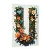RMYRHQ Enchanted Floral Letter U Wooden Jigsaw Puzzle for Adults 1000 Pieces Oranges Peach Flowers Green Leaves Vines Alphabet Art Puzzle Suitable for Party Game Nights Give to Friends Present view 1