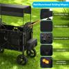 Muhub 2 Seater Wagon Stroller Foldable with Breathable Mesh, Waterfroof Canopy, with Rear Storage Bag,360 Swivel Wheel with Lock,50.8 * 37.8 * 22.44 in. view 2
