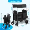 Muhub 2 Seater Wagon Stroller Foldable with Breathable Mesh, Waterfroof Canopy, with Rear Storage Bag,360 Swivel Wheel with Lock,50.8 * 37.8 * 22.44 in. view 3