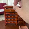 1/12 Scale Miniature Wooden Wine Cabinet Display Case for Doll House Kitchen Decoration and Collectible Accessories view 2