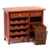 1/12 Scale Miniature Wooden Wine Cabinet Display Case for Doll House Kitchen Decoration and Collectible Accessories view 3