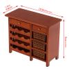 1/12 Scale Miniature Wooden Wine Cabinet Display Case for Doll House Kitchen Decoration and Collectible Accessories view 4