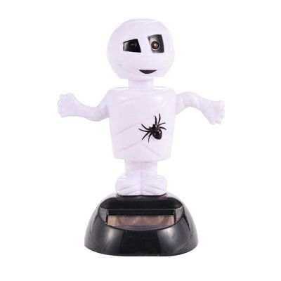 Halloween Car Dashboard Solar Powered Dancing Toys 5x7x11cm Skull Pumpkin Zombie Witch Car Shaking Head Dancer Doll Figurines Ghost Dancers Figurine for Halloween Party