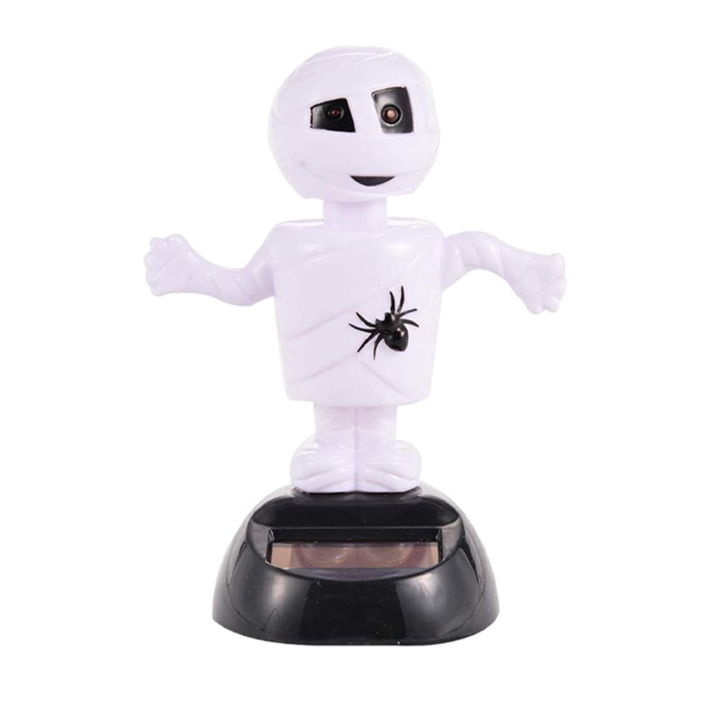 Halloween Car Dashboard Solar Powered Dancing Toys 5x7x11cm Skull Pumpkin Zombie Witch Car Shaking Head Dancer Doll Figurines Ghost Dancers Figurine for Halloween Party