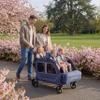 JULYSHILIU Car-Shaped Large 4 Seater Stroller Wagon for 2 3 Kids Toddler Child Foldable All-Terrain Triple Quad Wagon with Removable Canopy, 5-Point Harness, Storage Bag Shopping Outdoor (Deep Blue) view 2