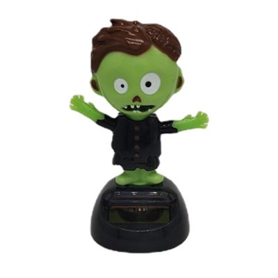 Halloween Car Dashboard Solar Powered Dancing Toys 5x7x11cm Skull Pumpkin Zombie Witch Car Shaking Head Dancer Doll Figurines Ghost Dancers Figurine for Halloween Party