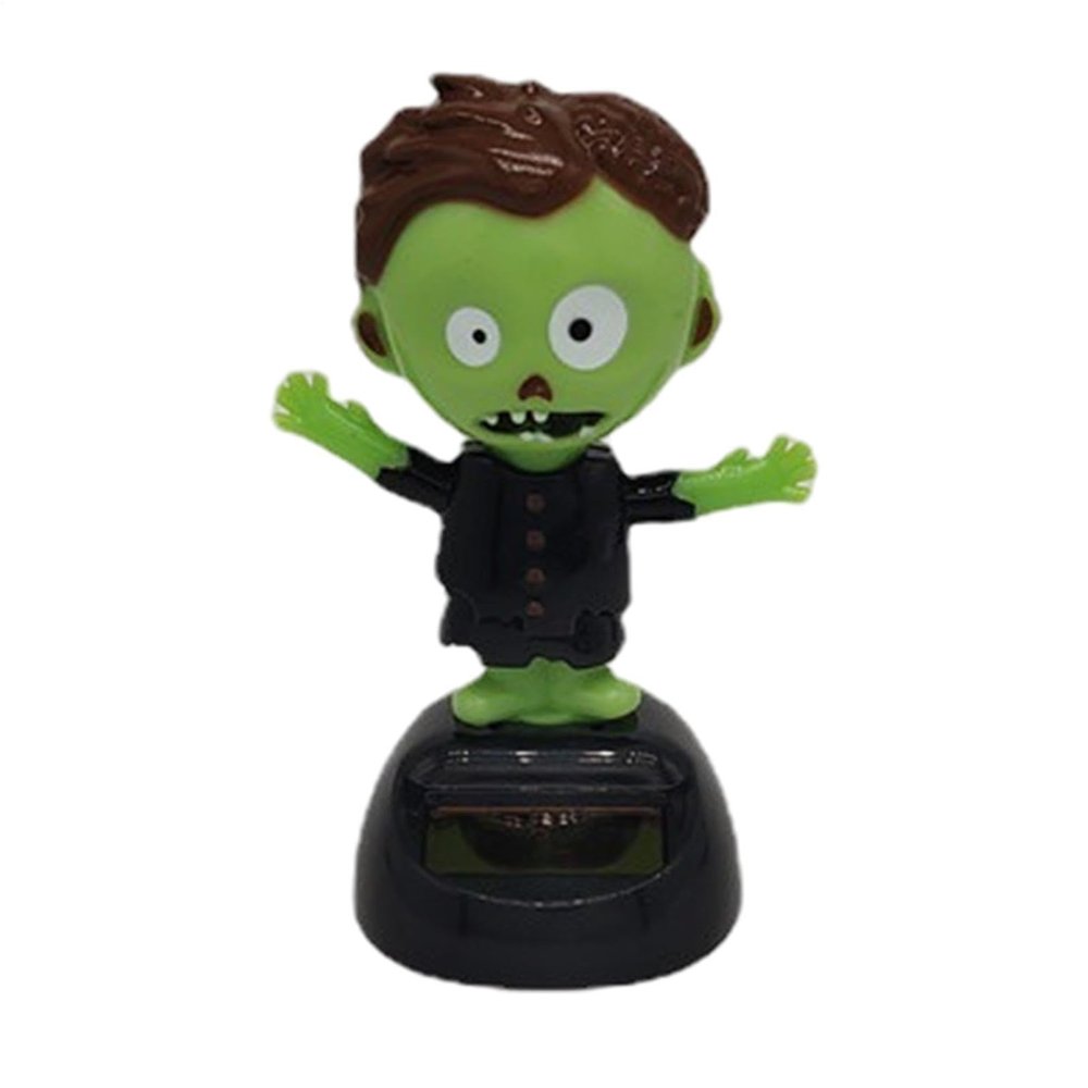 Halloween Car Dashboard Solar Powered Dancing Toys 5x7x11cm Skull Pumpkin Zombie Witch Car Shaking Head Dancer Doll Figurines Ghost Dancers Figurine for Halloween Party