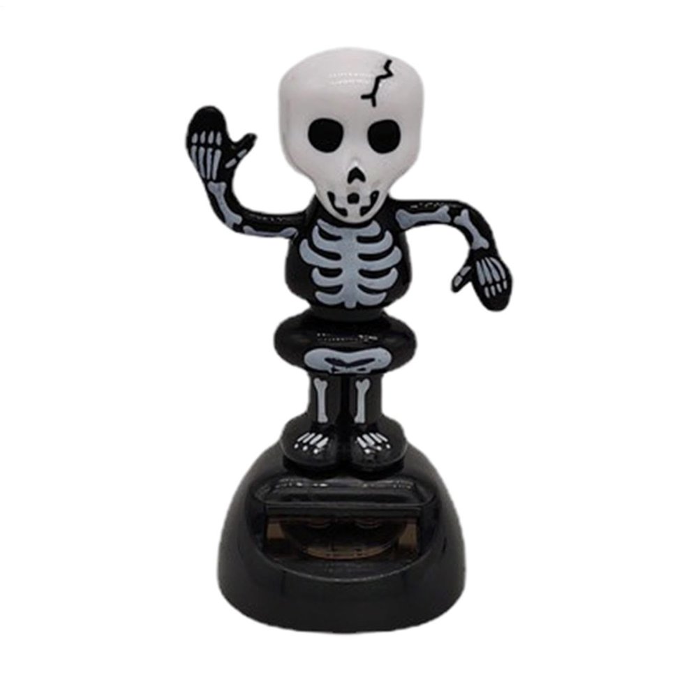 Halloween Car Dashboard Solar Powered Dancing Toys 5x7x11cm Skull Pumpkin Zombie Witch Car Shaking Head Dancer Doll Figurines Ghost Dancers Figurine for Halloween Party