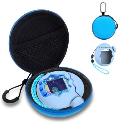 FIOPAZ Large Carrying Case and Silicone Case for Tamagotchi Paradise, Drop-Proof Protective for Tamagotchi Paradise Accessories with Body Cover, Lid Shell, Knob Cap, Lanyard & Keychain (Blue)