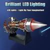 TR900 Turbofan Engine Model, Aircraft Turbojet Engine with LED Light, DIY Mechanical Science Aero Engine Education Toy Desk Decor for Adult Hobbyists,28cm (Red Light) view 3