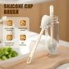 360 Flexible Silicone Bottle Brush with Long Handle, Soft Silicone Cup Cleaner Brush for Deep Cleaning, Multipurpose Water Bottle Cleaning Brush for Narrow Neck Bottles Baby Bottles Flasks (3) view 2