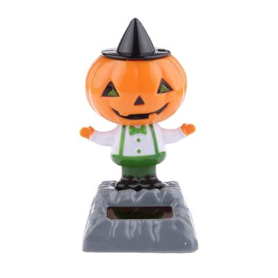 Halloween Car Dashboard Solar Powered Dancing Toys 5x7x11cm Skull Pumpkin Zombie Witch Car Shaking Head Dancer Doll Figurines Ghost Dancers Figurine for Halloween Party