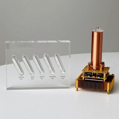 5pcs Noble Gases Tube, Sealed Rare Gas Specimen, W/Interactive Tesla Coil, Neon Light Tesla Coil Demonstration Prop Scientific Exhibition