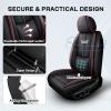 QUFEI Car Seat Covers for Legacy,for Subaru Legacy 1994-2024 2025,Leather Front Seat Covers,Airbag-Compatible Car Seat Protectors,Waterproof Seat Cover for Cars(Black+Red,2PCS/with Pillows) view 2