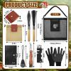 Bulyoou 9 Pcs Mushroom Foraging Kit Includes Hunting Bag, Shroom Knife with Brush, Gloves, 2 Shovel Tools, Sharpener, Waxed Canvas Foraging Bag, Notebook and Compass for Mushroom Lovers Xmas Gifts view 3