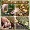 Bulyoou 9 Pcs Mushroom Foraging Kit Includes Hunting Bag, Shroom Knife with Brush, Gloves, 2 Shovel Tools, Sharpener, Waxed Canvas Foraging Bag, Notebook and Compass for Mushroom Lovers Xmas Gifts view 4