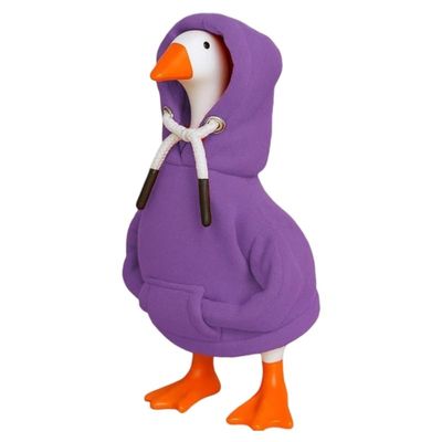 7 Inches Desk Goose Outfits, Cute Hoodie with Adjustable Hood, Magnetic Statue Key Holder, Easy to Put On, Fun Conversation Starter for Workspaces (Purple)