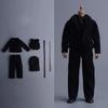 1/12 Scale Male Suit Set Clothing for 6-inches Male Action Figure Body, 1/12 Man Action Figure Suit with Waistcoat, Vestsuit, Trousers and Tie 6-Piece Suit Set Outfit (Black & Black, Business Suit) view 1