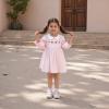 xkwyshop Kids Toddler Baby Girl Valentines Day Outfit Heart Embroidery Striped Long Sleeve Doll Collar Dress Clothes Spring (Pink, 3-4 Years) view 2