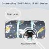 Hi Sprout Nap Mat with Removable Pillow and Soft Blanket, Lightweight Sleeping Bag, Travel Slumber for Kids Girls Boys (Space World) view 2