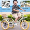 JIYIAN Yellow,18 inches,Tandem Tricycle for Kids,Double Seater Steel Frame Twin Trike with Adjustable Seat & Handle,3 Wheel Bicycle Ideal Sibling Gift for Boys & Girls view 2