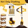 Soulchen 54 Pcs Wooden Smores Blocks Stacking Funny Marshmallow Camping Party Games 3 Colors Cookies Stacking Tower Toys for Kids Family Team Birthday Holiday Party Supplies view 3